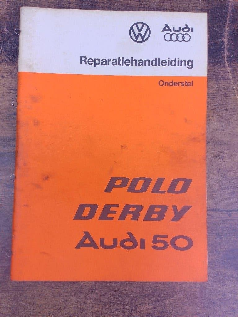 Audi 50 - Polo -Derby dealer werkplaatsboek onderstel + rem, Verzenden, Gelezen, Audi