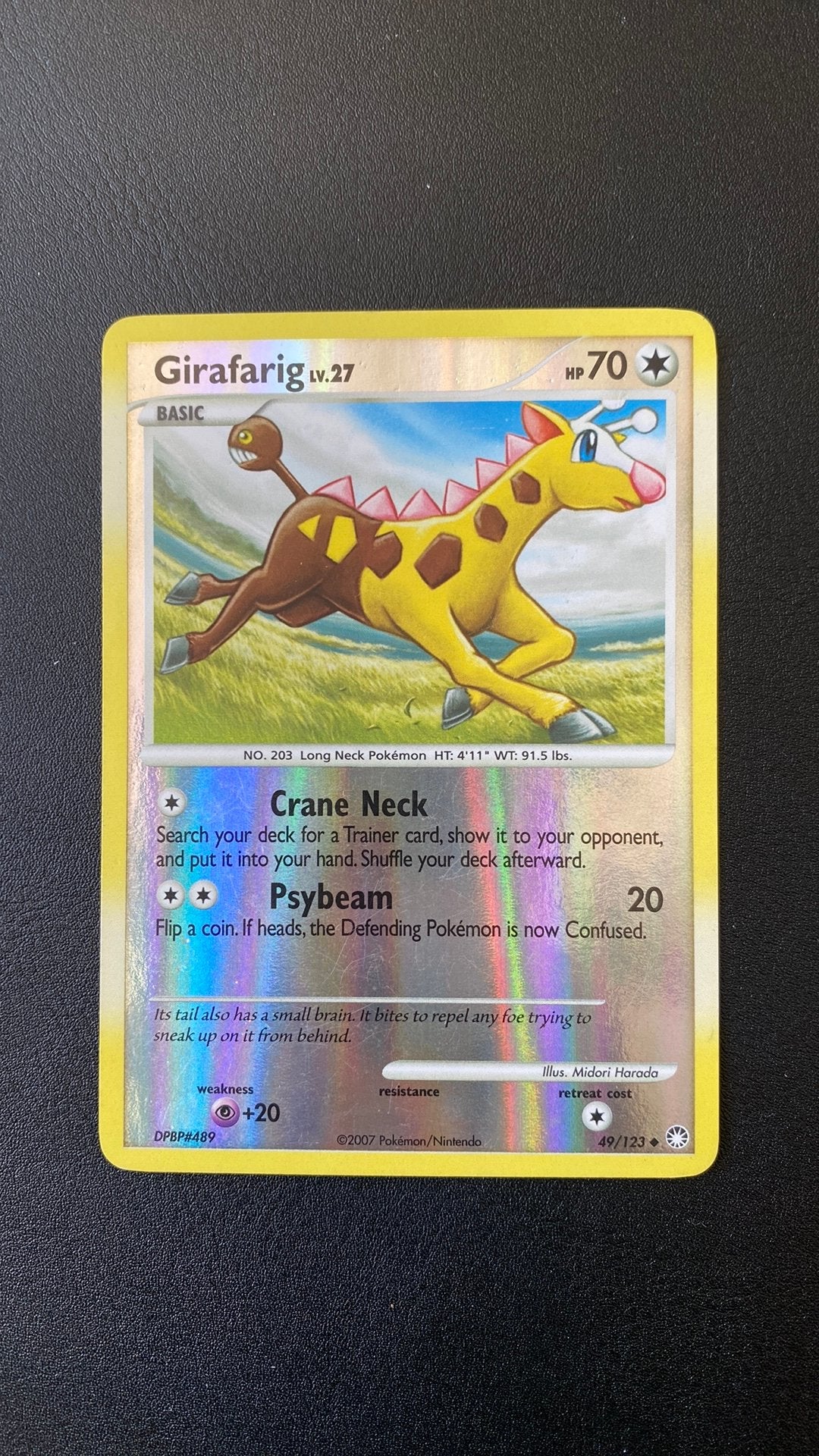 Pokemon girafarig lv 27 reverse holo mysterious treasures, Ophalen of Verzenden, Gebruikt, Losse kaart