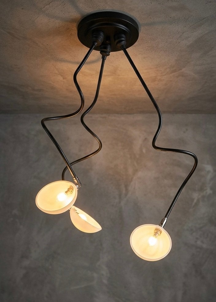 Vintage Pola design Amstelveen Postmoderne plafondlamp ‘80, Ophalen of Verzenden, Zo goed als nieuw, Glas