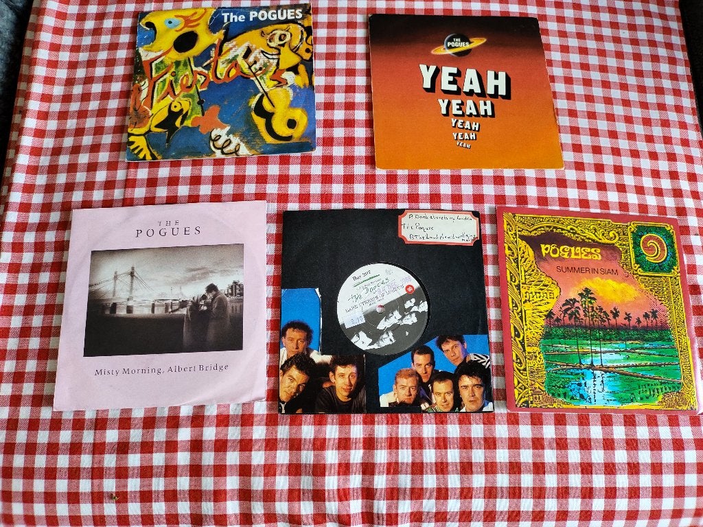 The Pogues 7 Inch Dark Streets of London etc  5 stuks, Cd's en Dvd's, Gebruikt, 7 inch, Pop, Overige typen