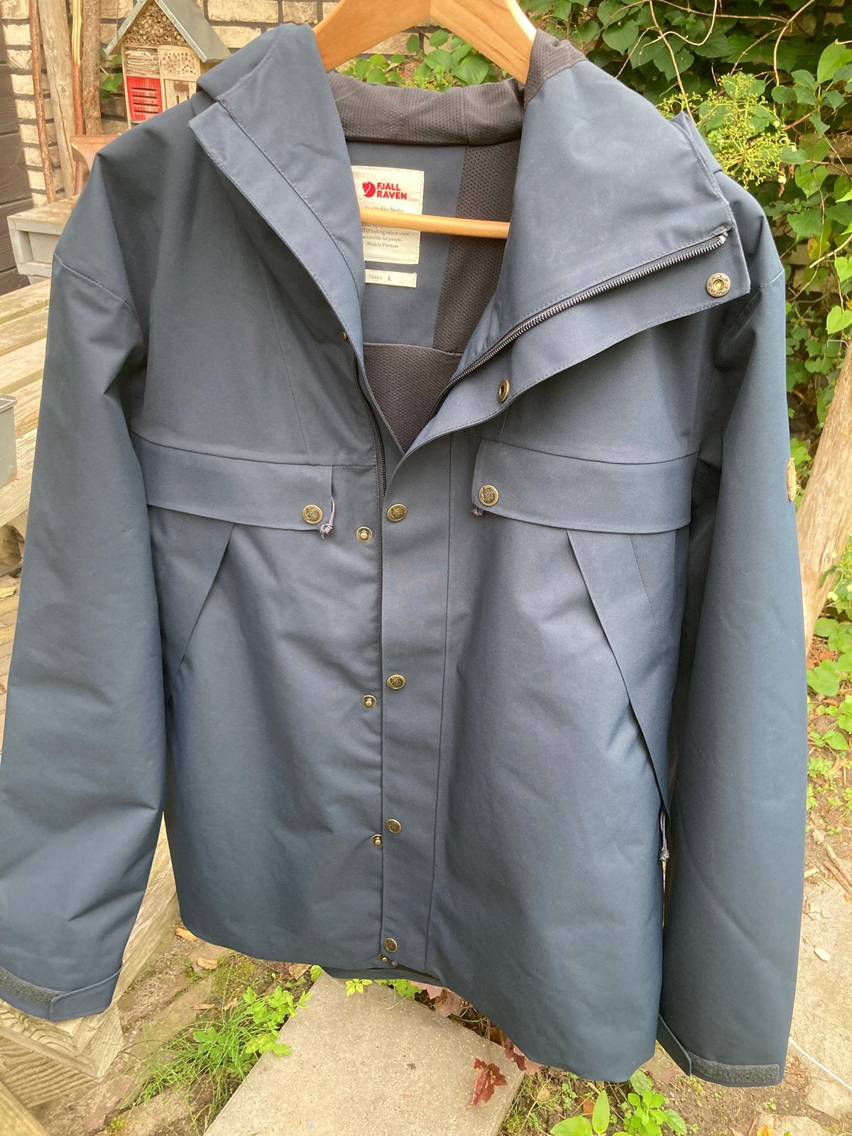 Blauwe regenjas Fjallraven Heren, maat L, Ophalen of Verzenden, Zo goed als nieuw