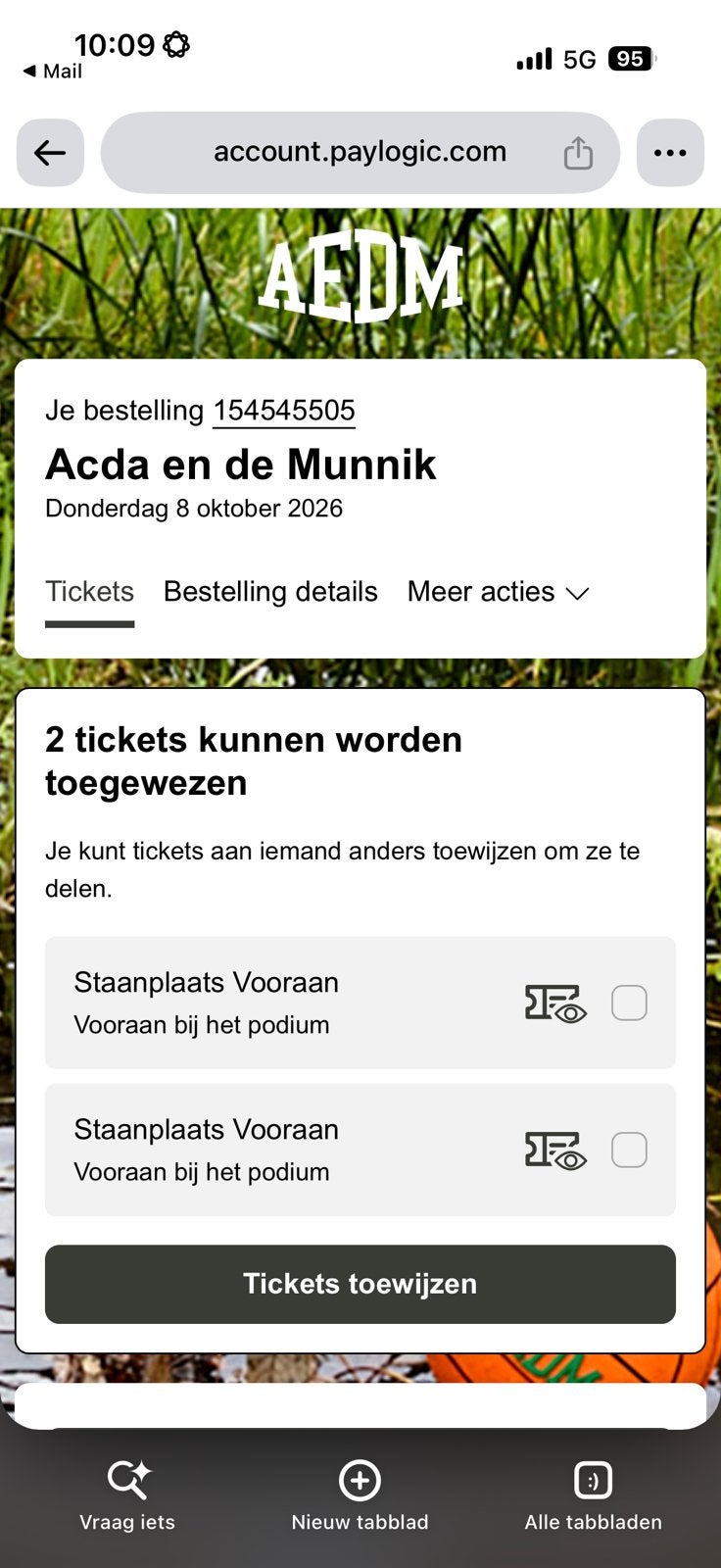Acda en de Munnik - 8 oktober - 2 staanplaatsen vooraan, Twee personen, Oktober