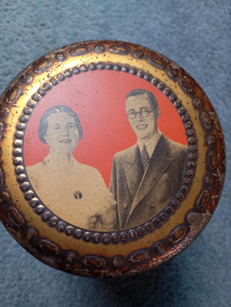 Vintage Suiker Blik Koningin Juliana en Prins Bernhard, Ophalen of Verzenden