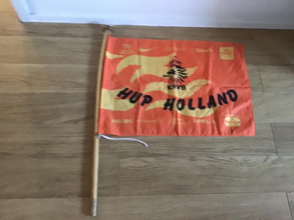 Bootvlag vlaggenstok. Voetbalvlag  hup Holland voetbal, Diversen, Ophalen of Verzenden, Zo goed als nieuw