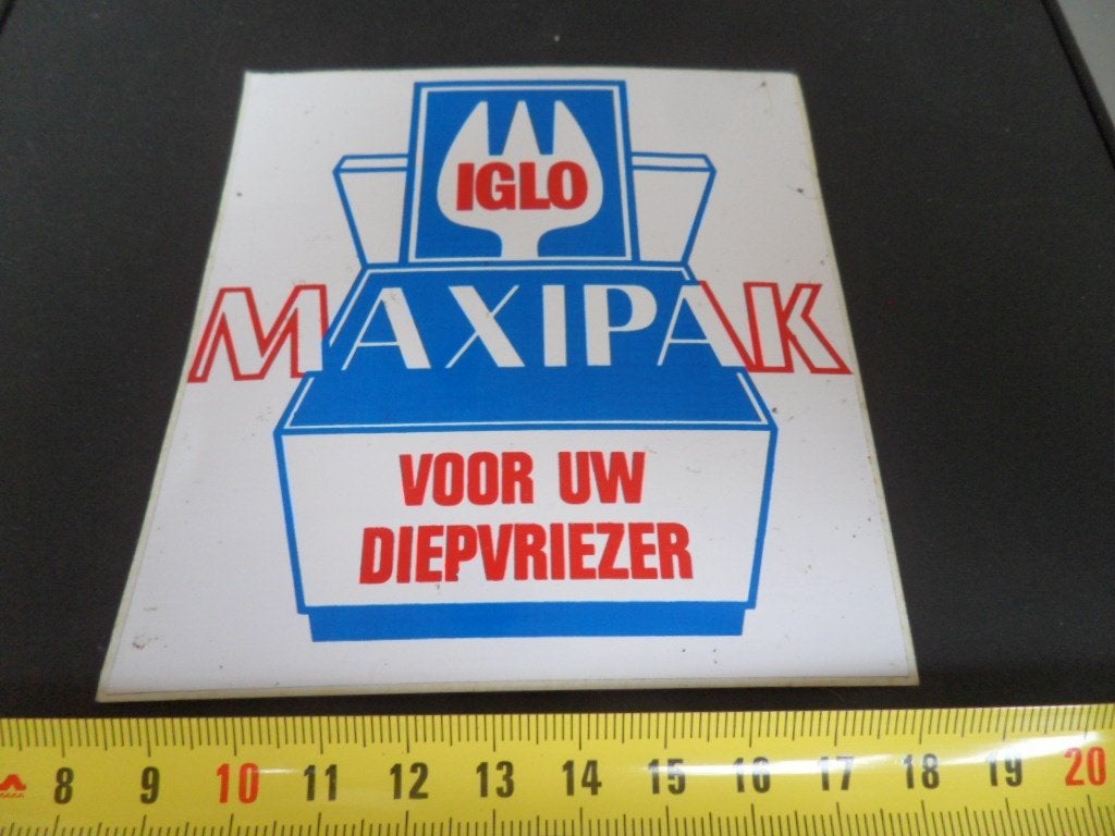 sticker IGLO Maxipak  voor uw diepvriezer, Verzamelen, Ophalen of Verzenden, Zo goed als nieuw