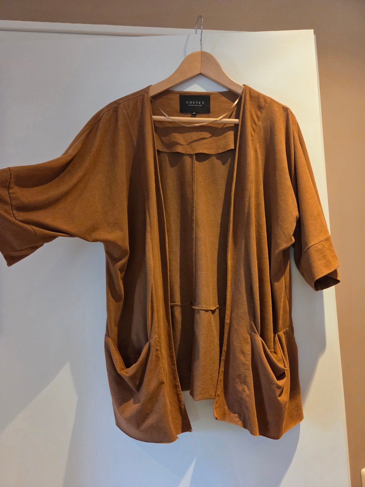COSTES Cognacbruin Suède-look Vest/Jasje Maat 38/40 (M), Maat 38/40 (M), Bruin, Ophalen of Verzenden, Zo goed als nieuw