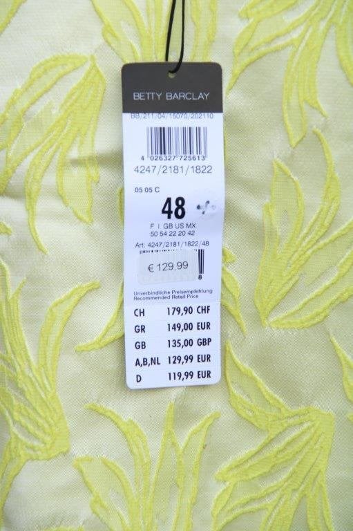 Jasje geel Betty Barclay mt 48 Nieuw Vaste prijs, Geel, Maat 46/48 (XL) of groter, Betty Barclay, Nieuw