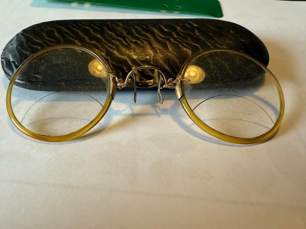 Antieke Gouden Pince-Nez Bril - ca. 1900, Antiek en Kunst, Ophalen of Verzenden
