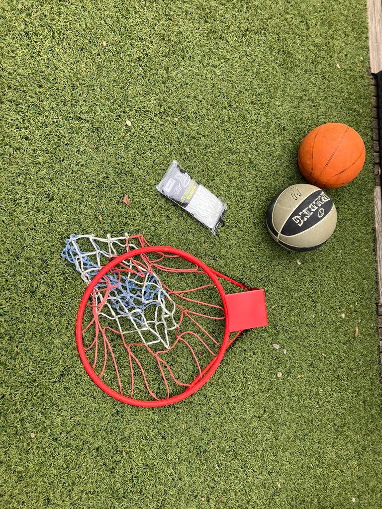 Basketbalring met (extra) net en een of twee ballen, Sport en Fitness, Ophalen, Gebruikt, Ring, Bord of Paal