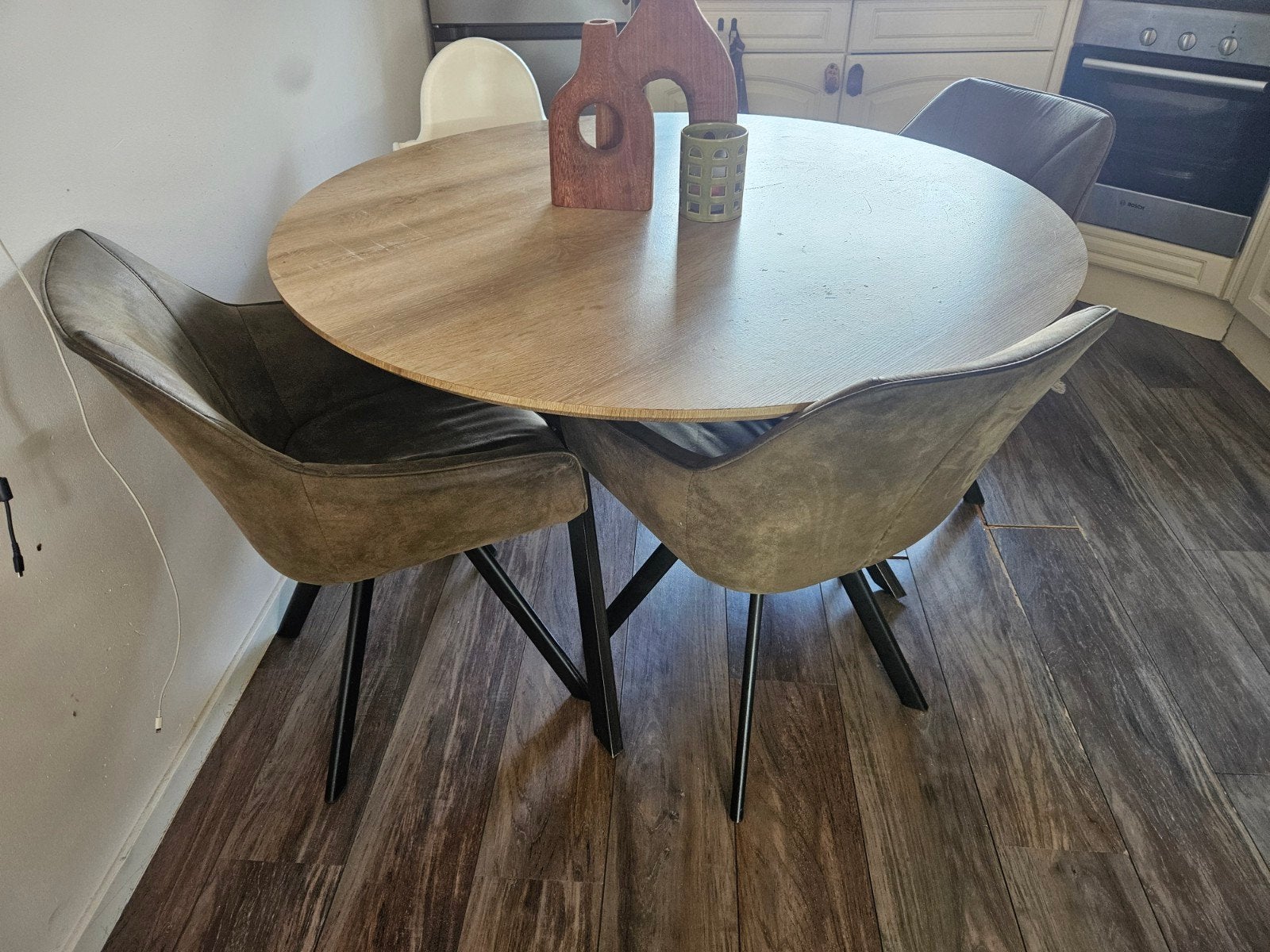 Eettafel industrieel, Ophalen of Verzenden, Zo goed als nieuw, 75 m² of meer, Laminaat