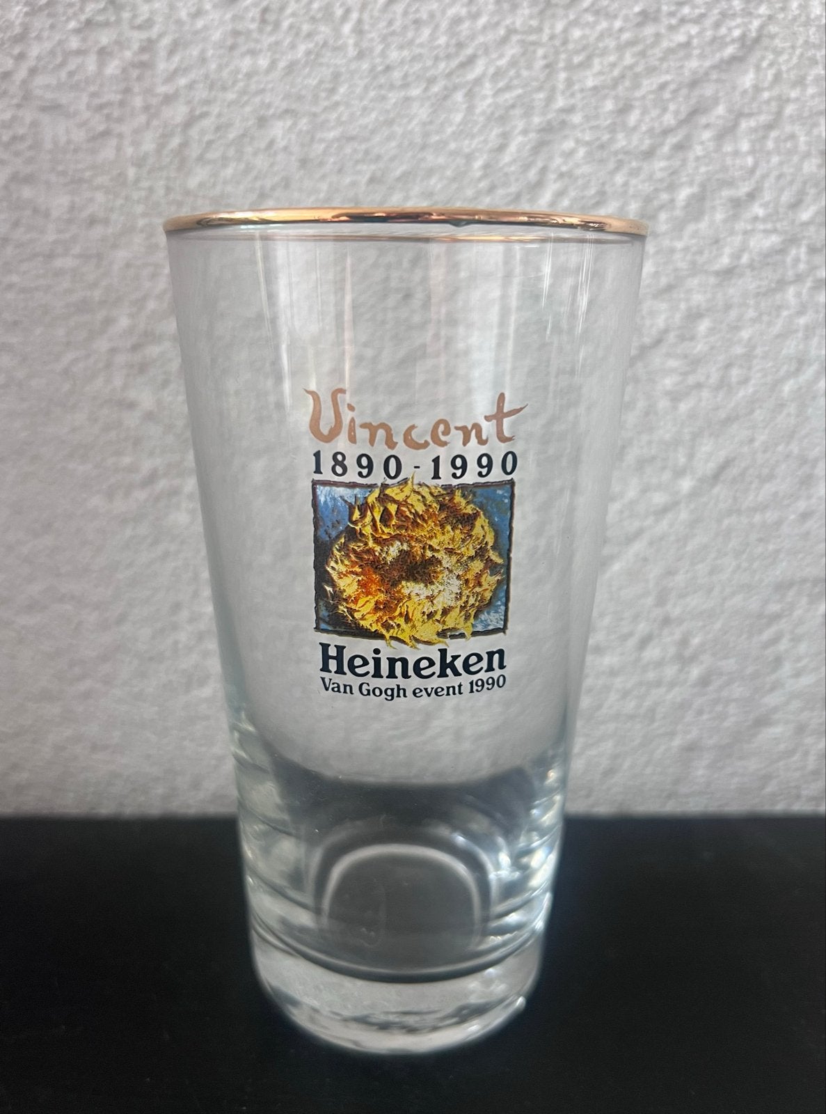 Heineken bierglas Vincent Van Gogh Event 1890-1990, Verzamelen, Ophalen of Verzenden, Nieuw, Glas of Glazen, Heineken