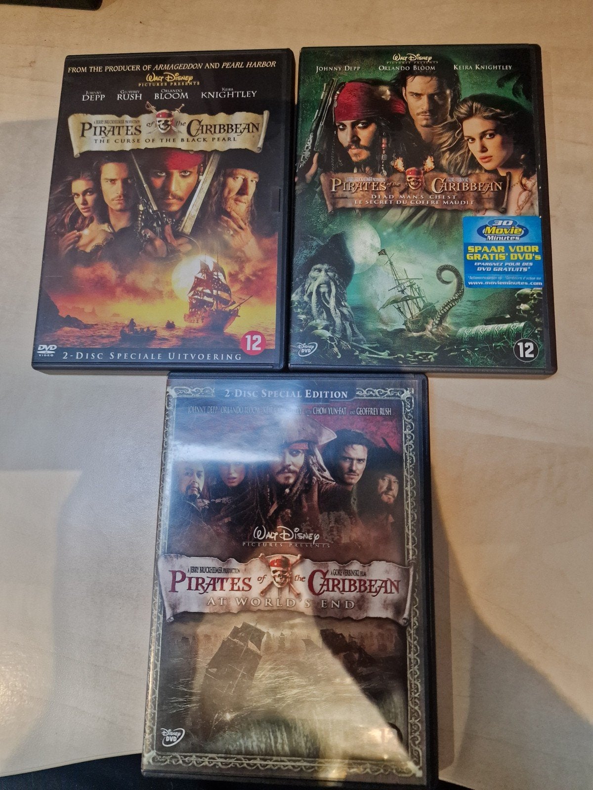 Pirates of the Caribbean DVD Boxset - De complete trilogie, Nederlands, Actie, Ophalen of Verzenden, Inclusief doosje