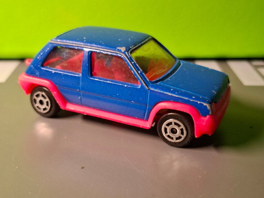 Majorette 205 - Renault 5 GT Turbo [blauw] 1/51, Ophalen of Verzenden, Gebruikt, Auto
