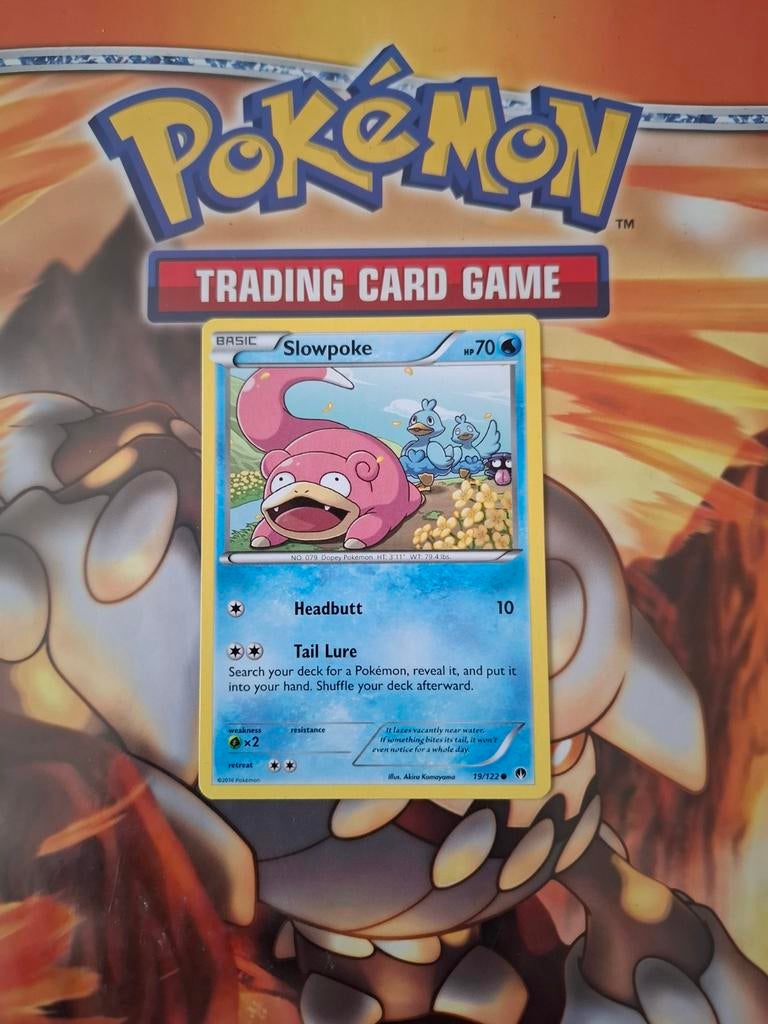 Slowpoke 19/122 XY Breakpoint pokemon kaart, Ophalen of Verzenden, Gebruikt, Losse kaart
