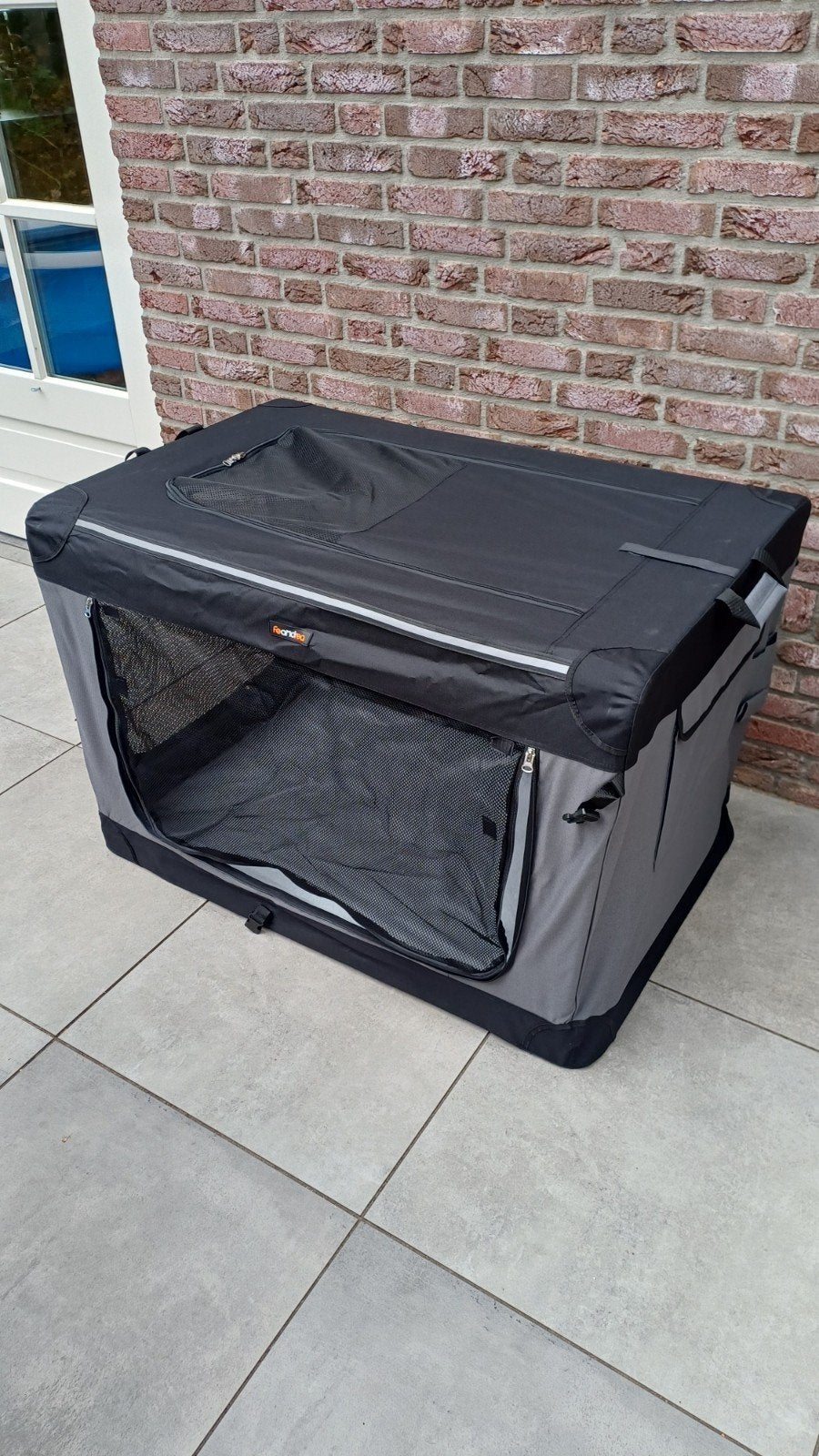 Hondenreistas Hondenbench Zwart/Grijs XXL 107x71x71cm, Ophalen, Nieuw