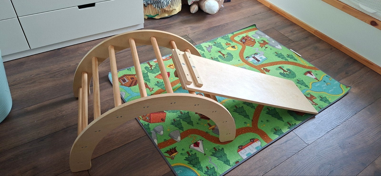 Houten Klimrek met Glijbaan - Montessori Speelgoed, Kinderen en Baby's, Ophalen, Zo goed als nieuw, Jongen of Meisje