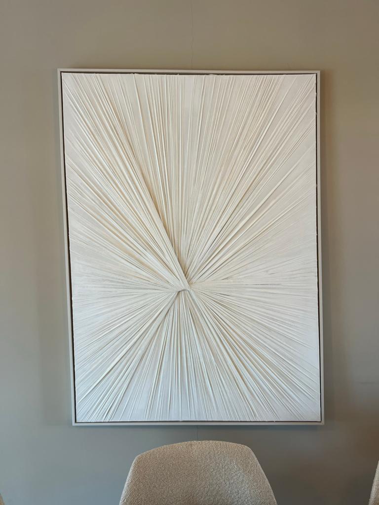 By-Boo Wanddecoratie Seren Wit - Modern en Stijlvol, Wandsculptuur, Textiel, Ophalen of Verzenden, Zo goed als nieuw