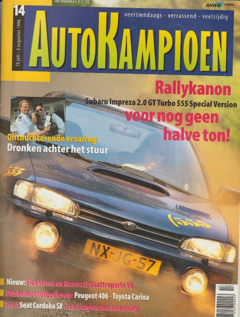 Subaru Impreza 2,0 GT Turbo 555 in Autokampioen, Gelezen, Ophalen of Verzenden, Autokampioen, Overige merken