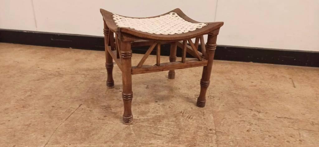 Vintage Egyptian Revival Thebes kruk, Huis en Inrichting, Krukjes, Ophalen, Tweedehands, Tweedehands, Hout
