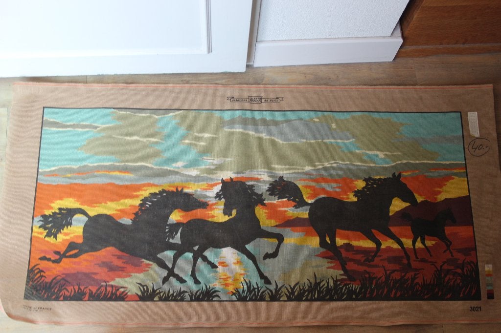 voorbedrukt stramien margot 3021 wilde paarden, Ophalen of Verzenden, Nieuw, Handborduren, Patroon