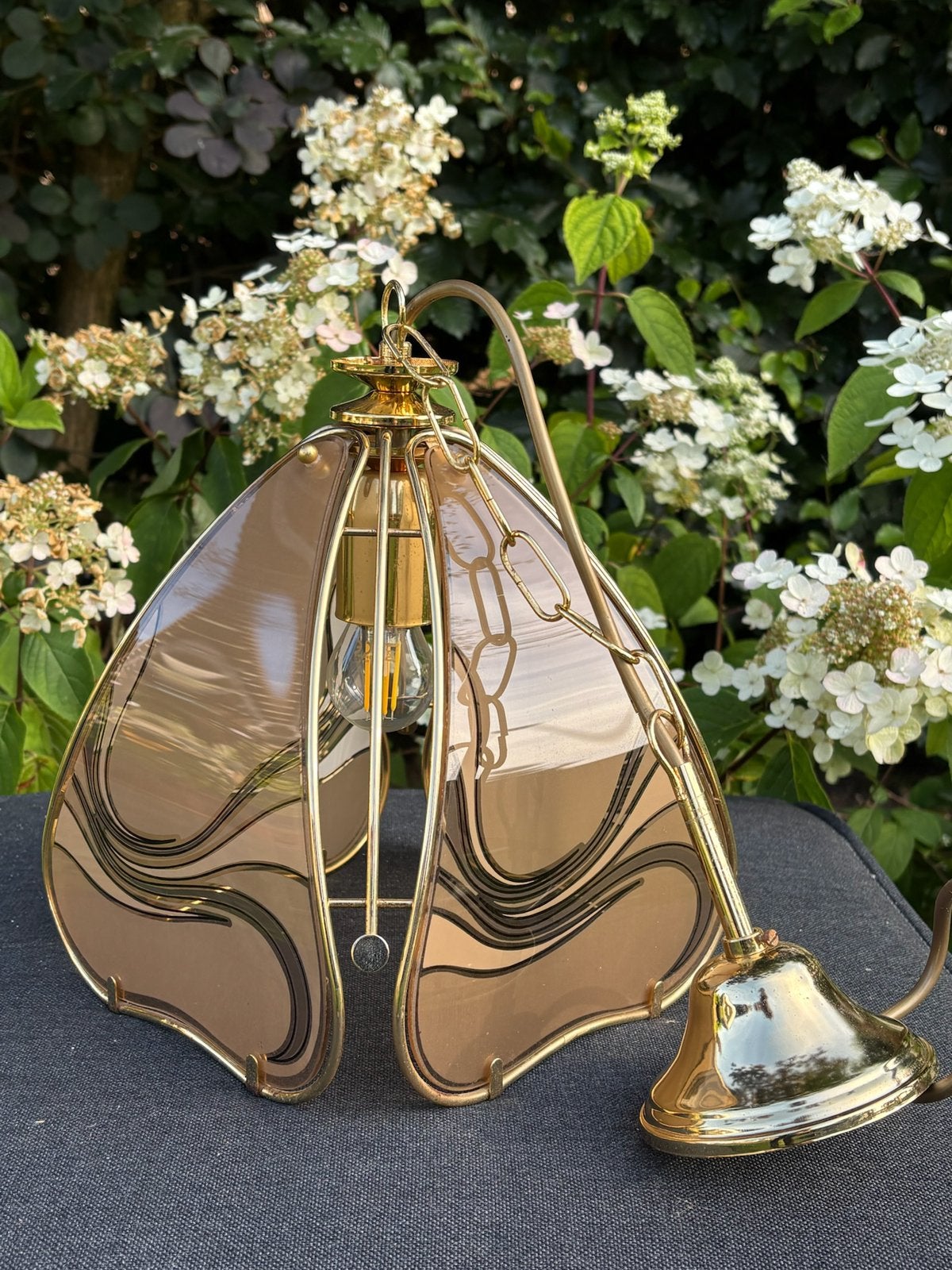 Prachtige vintage Herda Hollywood regency hanglamp., Ophalen of Verzenden