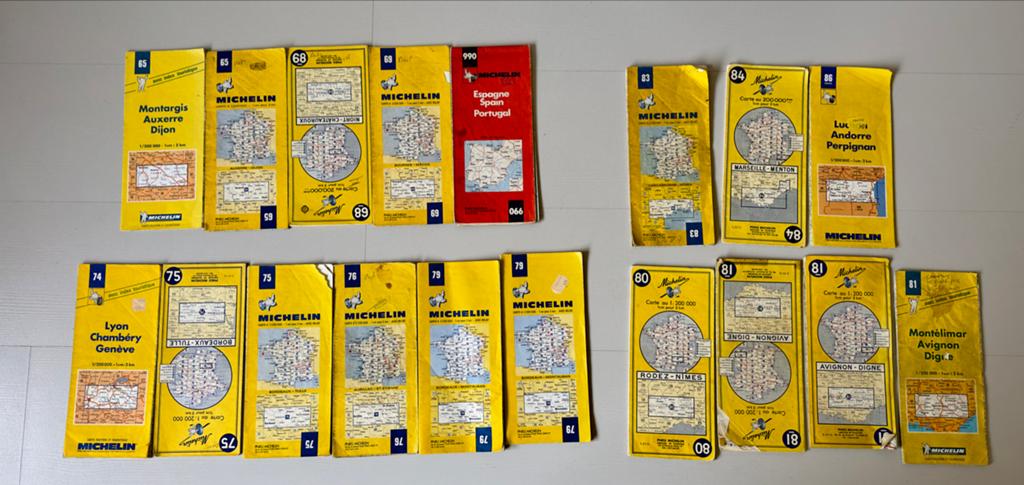 Collectie Michelin kaarten Frankrijk en Europa (jaren '70-'8, Gelezen, Frankrijk, Ophalen of Verzenden, Landkaart