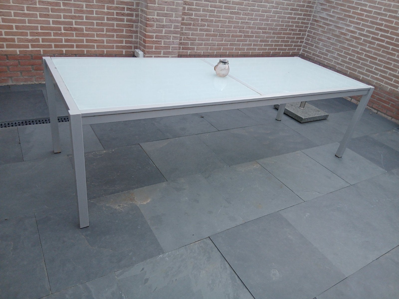 Tuintafel lxbxh 254x95x75, Ophalen, Gebruikt, Rechthoekig, Metaal