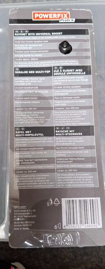 Ratel met multi-dopsleutel - NIEUW, Hm, Nieuw, T, Ophalen of Verzenden