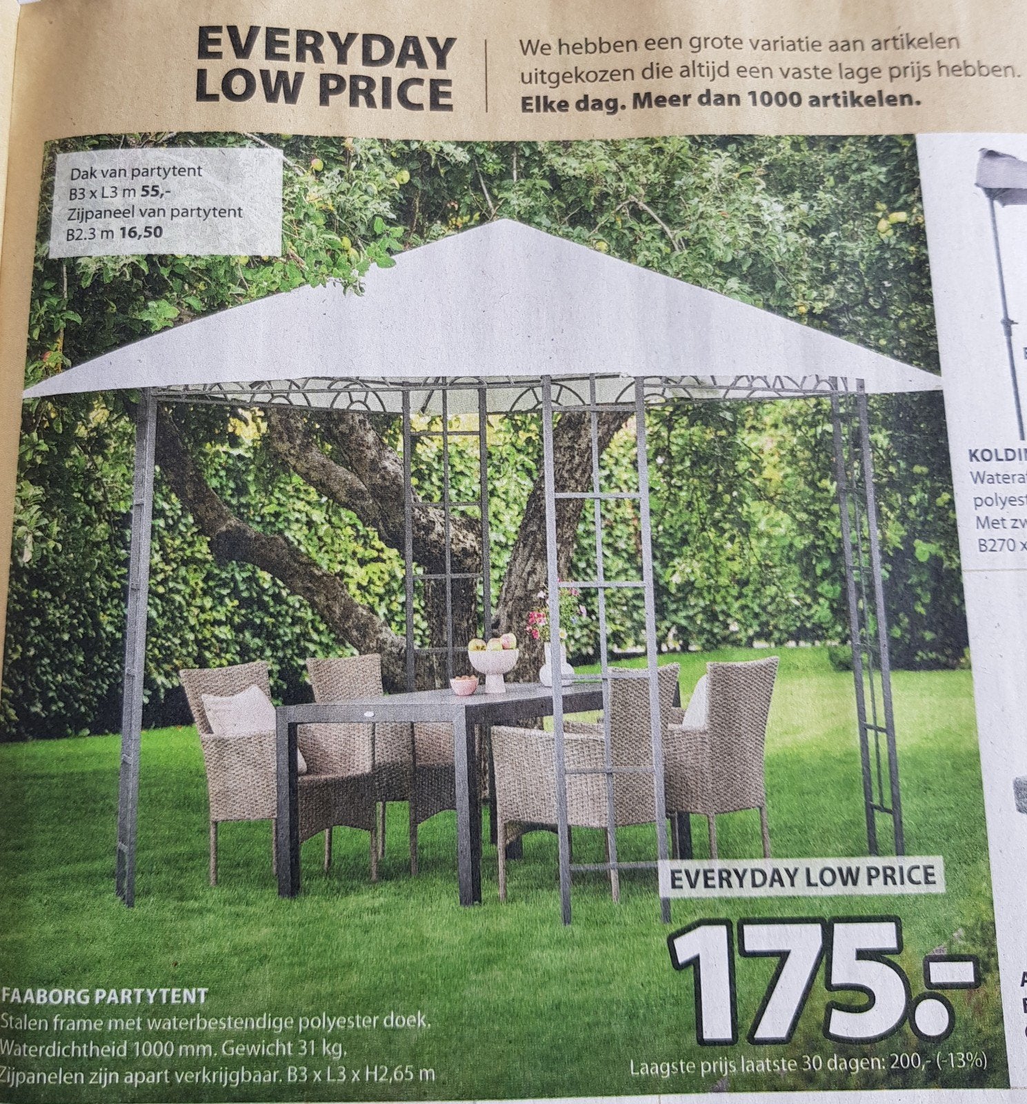 mooie luxe partytent nieuw in verpakking., Ophalen, Partytent, Minder dan 4 meter, Nieuw