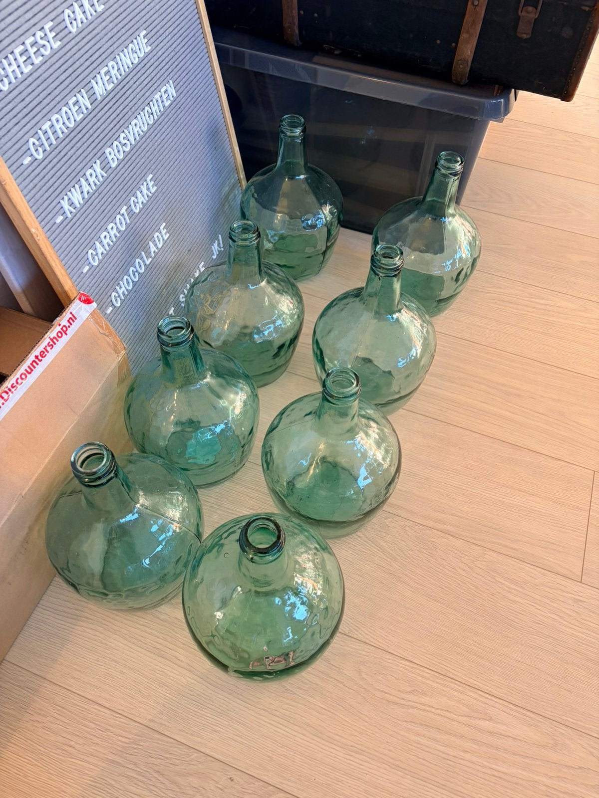 Set groene vazen - 8 stuks, Ophalen, Zo goed als nieuw, Overige typen