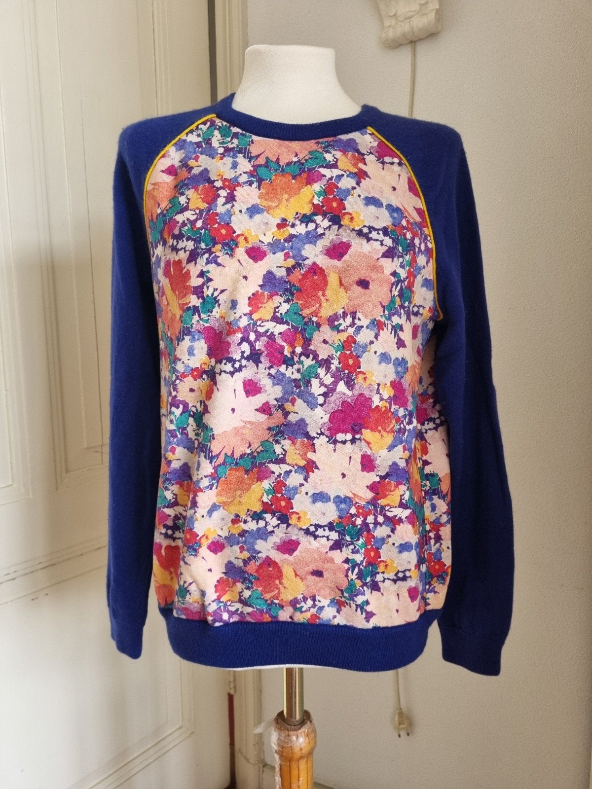 Vintage: Eric Bompard Kasjmier Trui., Maat 38/40 (M), ERIC BOMPARD, Blauw, Ophalen of Verzenden
