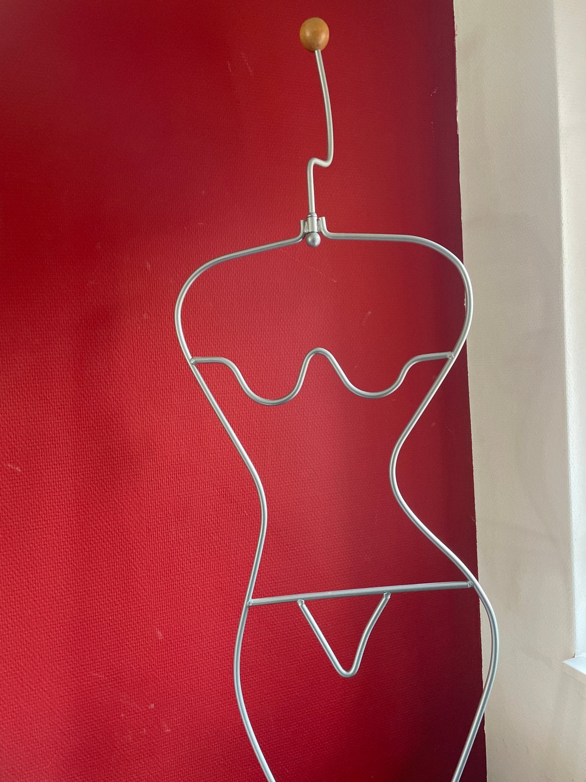 Decoratieve metalen paspop / kledingrek, Ophalen, Zo goed als nieuw, Zilver, Metaal
