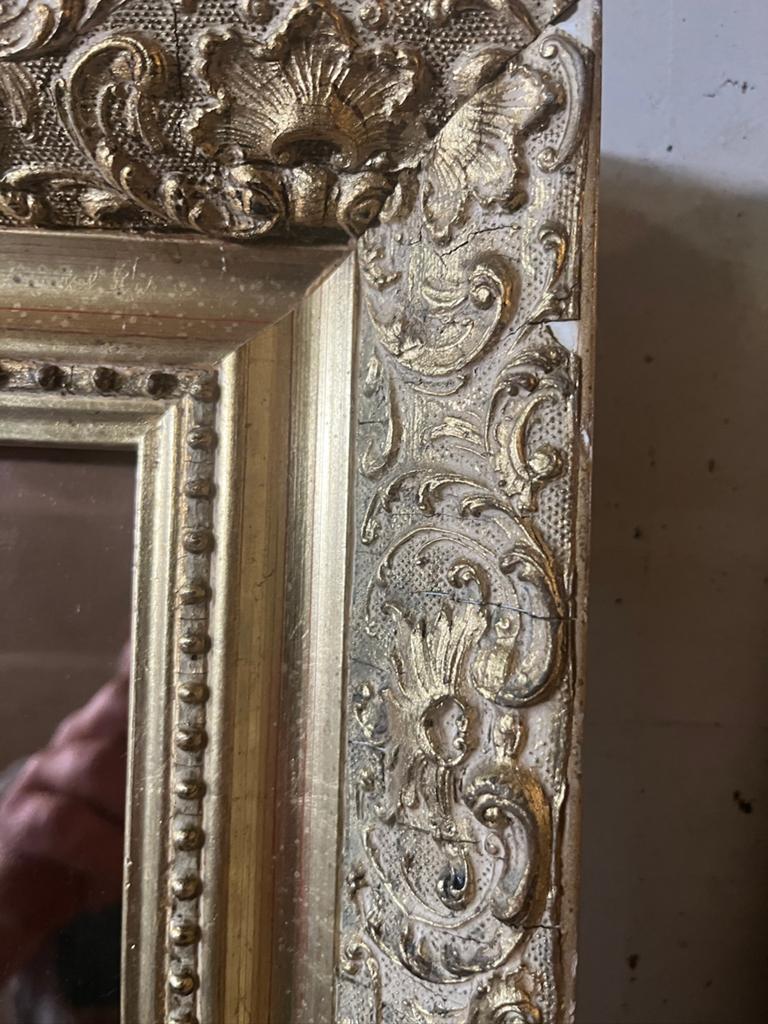 2 antieke  zij schouw spiegels, Ophalen of Verzenden, Rechthoekig, Minder dan 50 cm