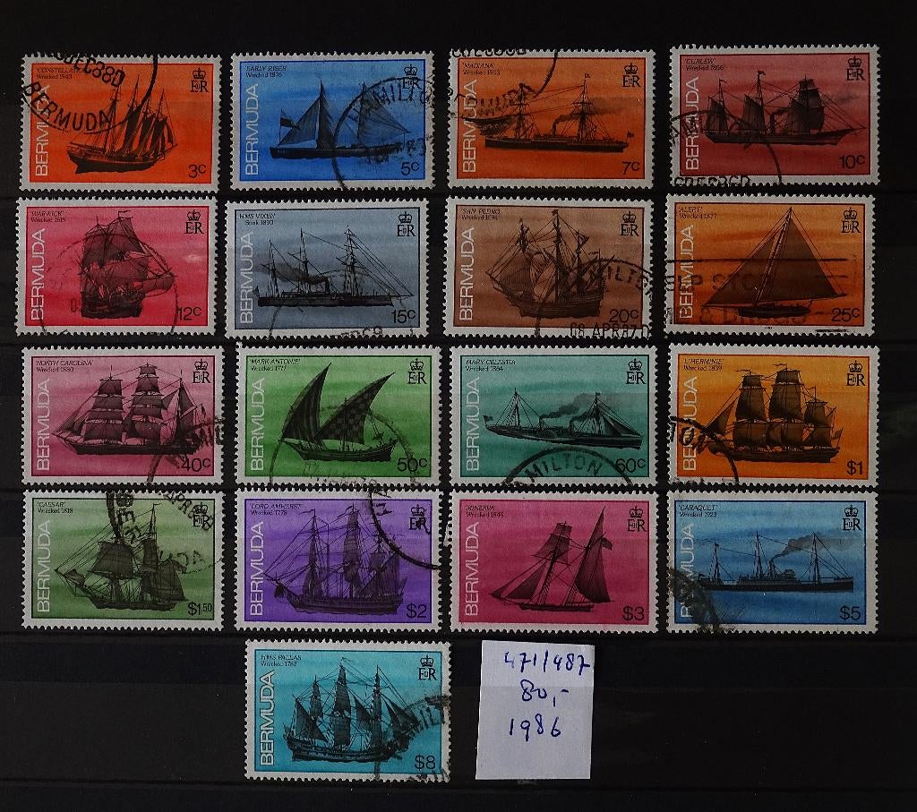 Engelse Koloniën / Bermuda 1986 Frankeerserie, Verzenden, Gestempeld, Noord-Amerika
