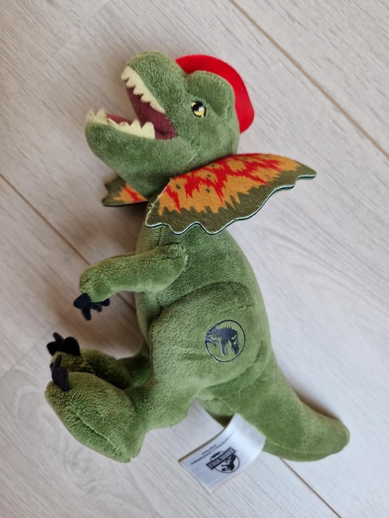 jurassic park world dilophosaurus dilophosaur knuffel pop, Ophalen of Verzenden, Zo goed als nieuw, Actiefiguur of Pop
