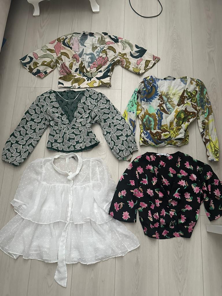 Zara tops set ( set van 5 blouse tops van de zara maat XS), Wit, Ophalen of Verzenden, Zo goed als nieuw, Korte mouw