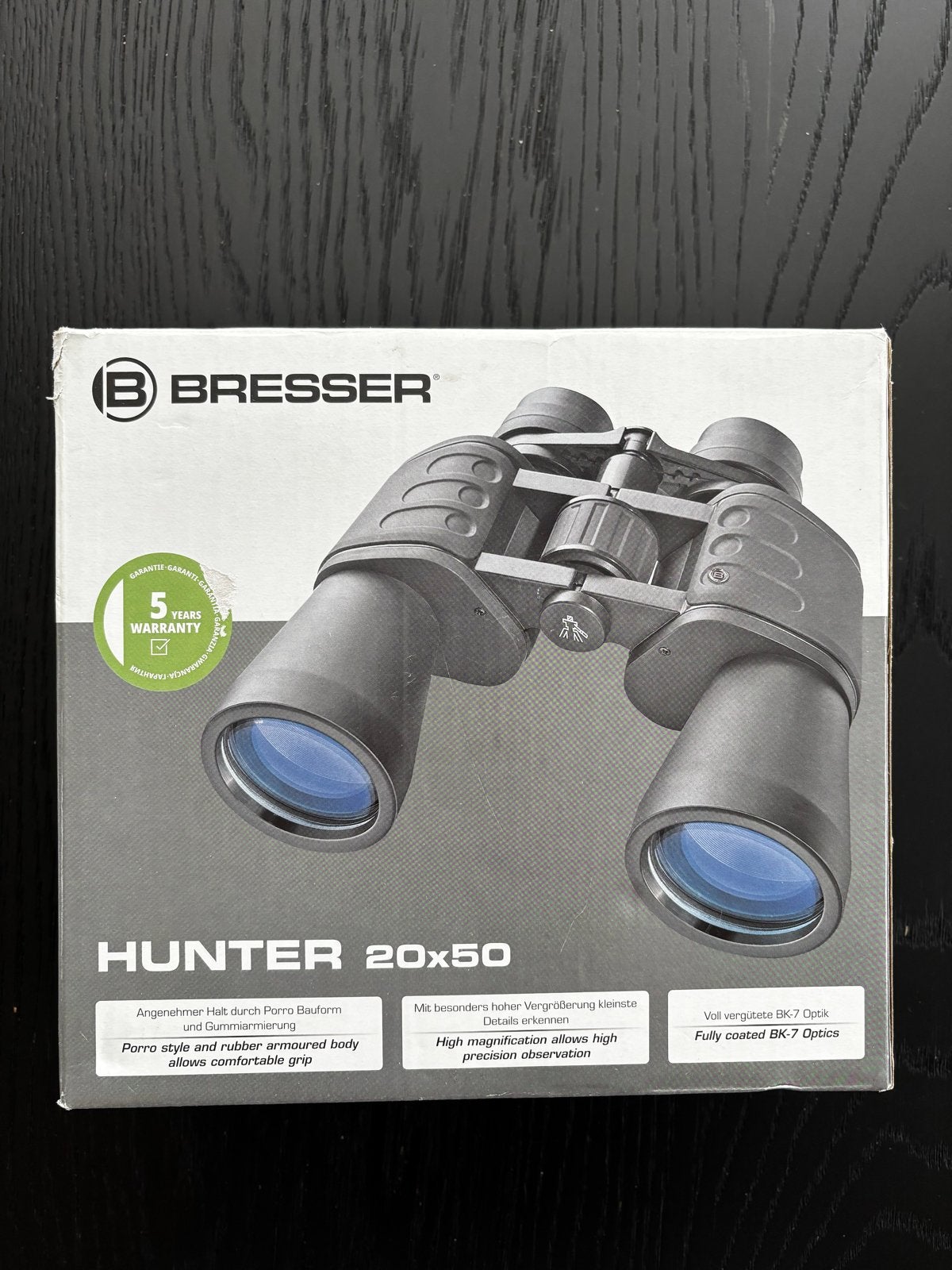 Bresser Hunter 10x50 Verrekijker - Zo goed als nieuw, Zo goed als nieuw, 8 tot 12x, Met hoes of tas, Porro (met knik)