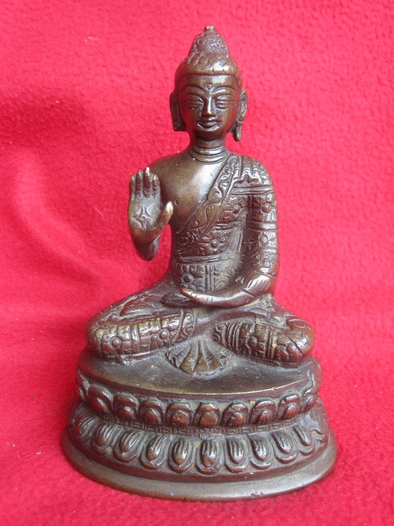Boeddha beeld van brons., Antiek en Kunst, Tibet, Ophalen of Verzenden, 14 cm, Handgemaakt