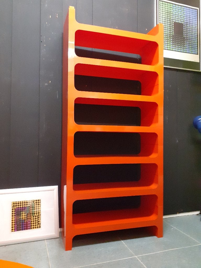 space age design jaren 70 oranje kunststof kast Italy retro, Kunststof, Gebruikt, ?, Minder dan 150 cm