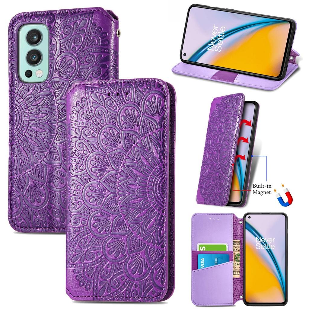 Luxe PU Lederen Wallet Case Set voor OnePlus Nord 2 _ Paars, Verzenden, Nieuw, Hoesje of Tasje