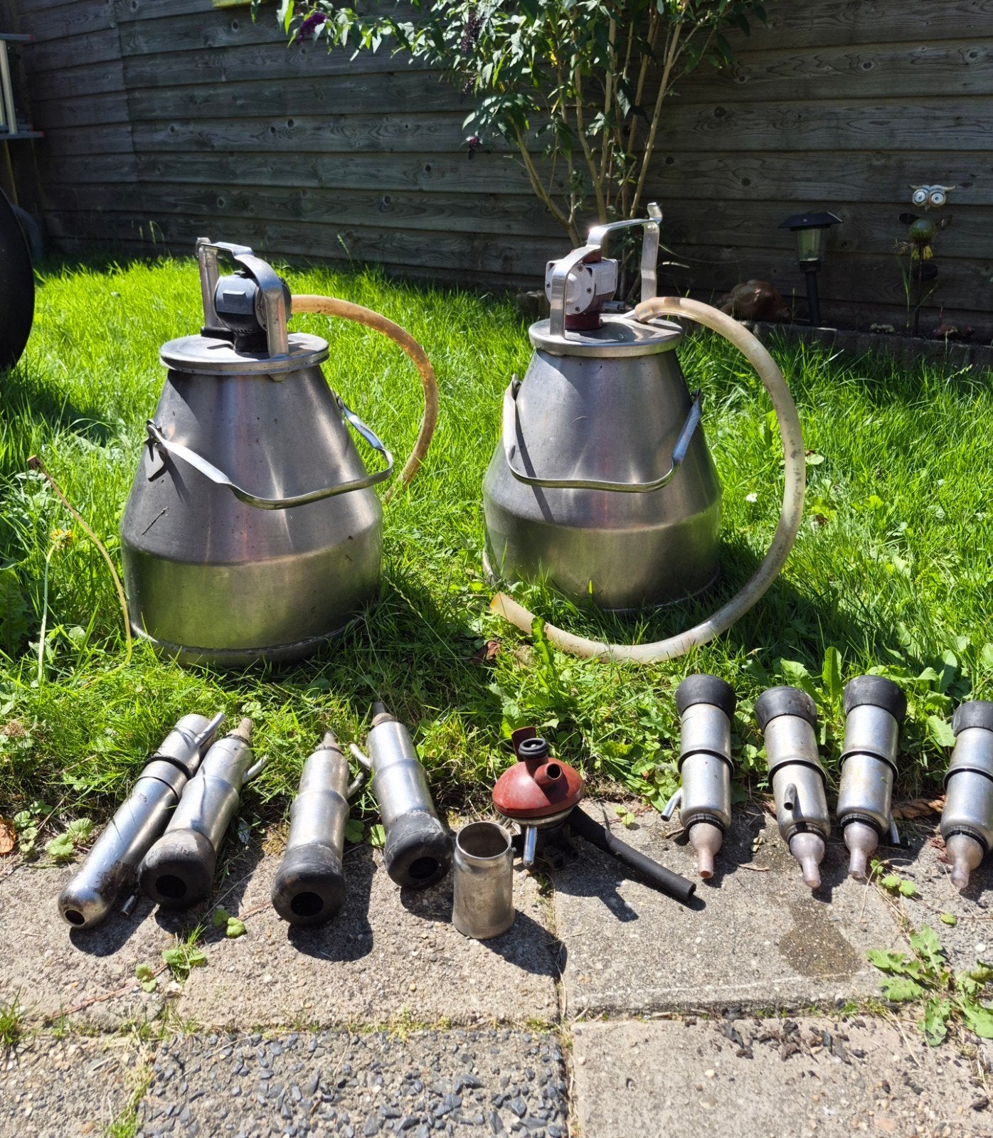 melkemmers  RVS met deksels en zuigers, Ophalen