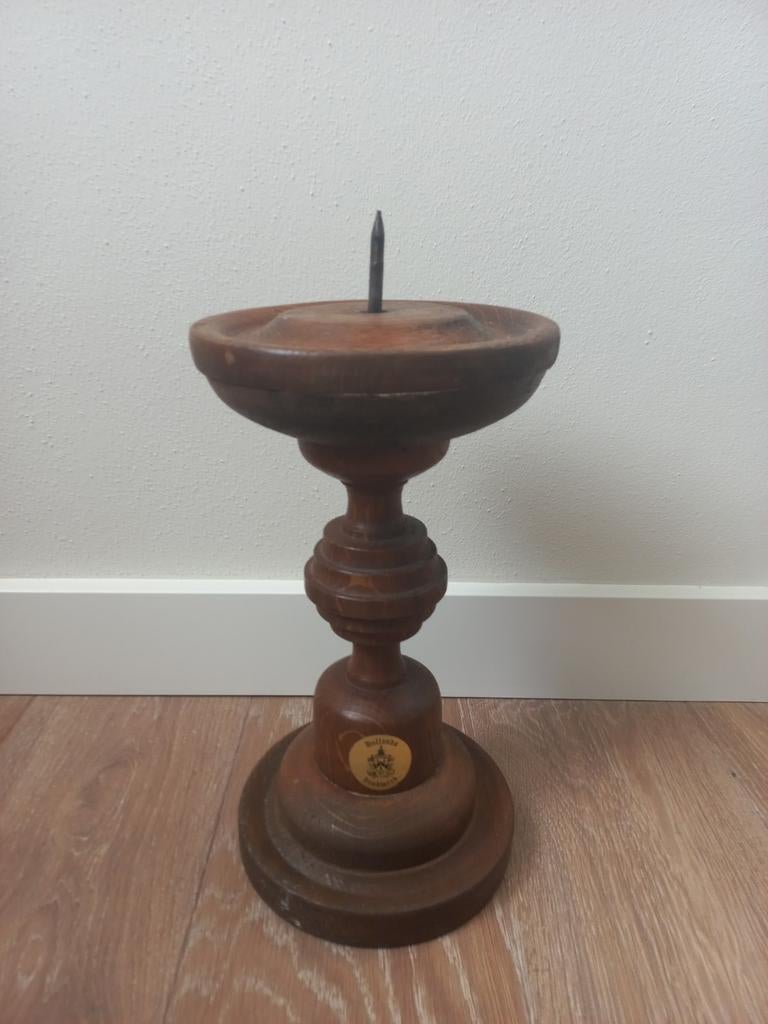 Houten kandelaar, Antiek en Kunst, Antiek | Kandelaars, Ophalen, Overige materialen