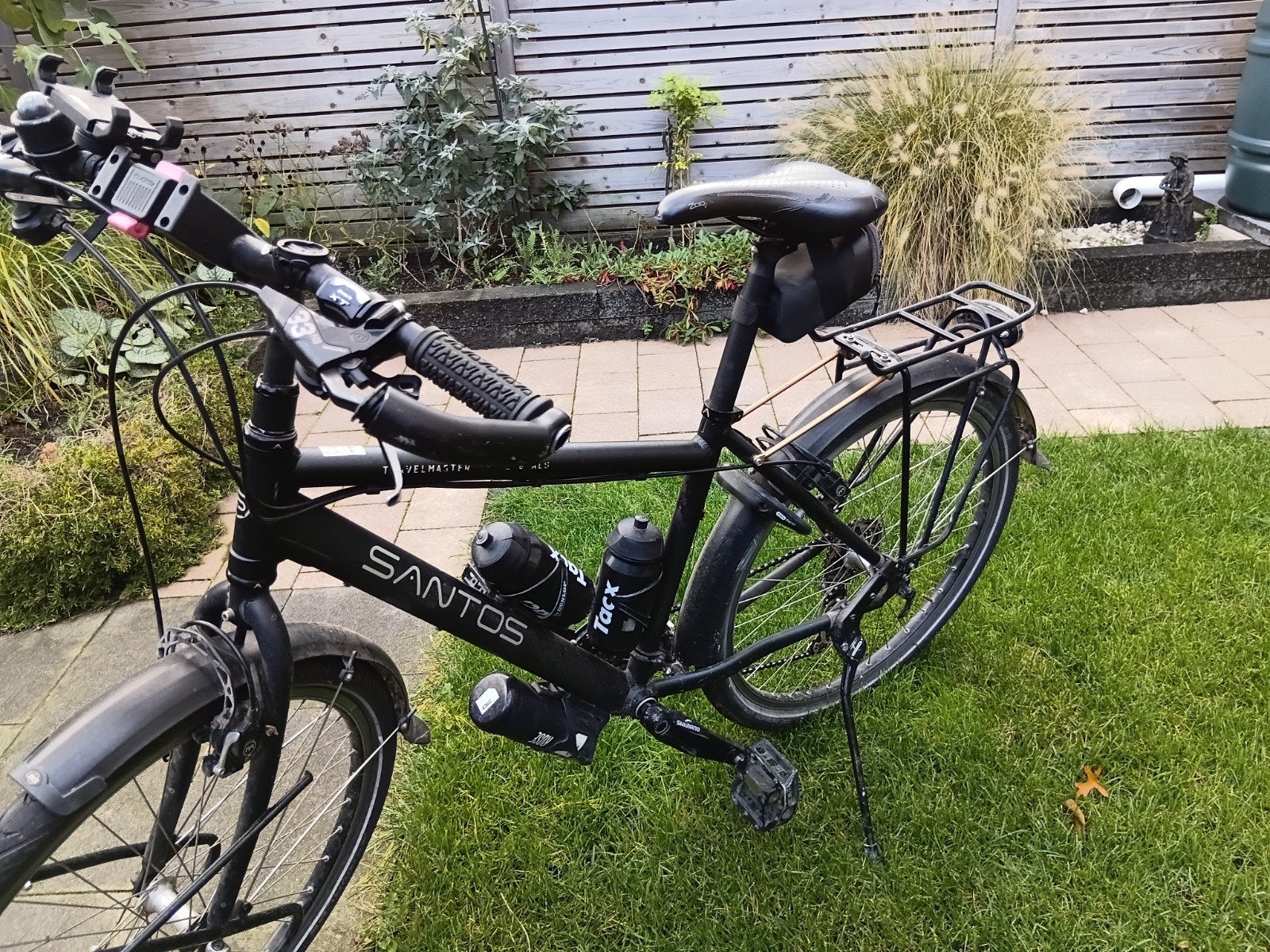 Santos Travelmaster 2.6 Trekkingfiets - Zwart, Gebruikt, Velgrem, Versnellingen, 53 tot 57 cm