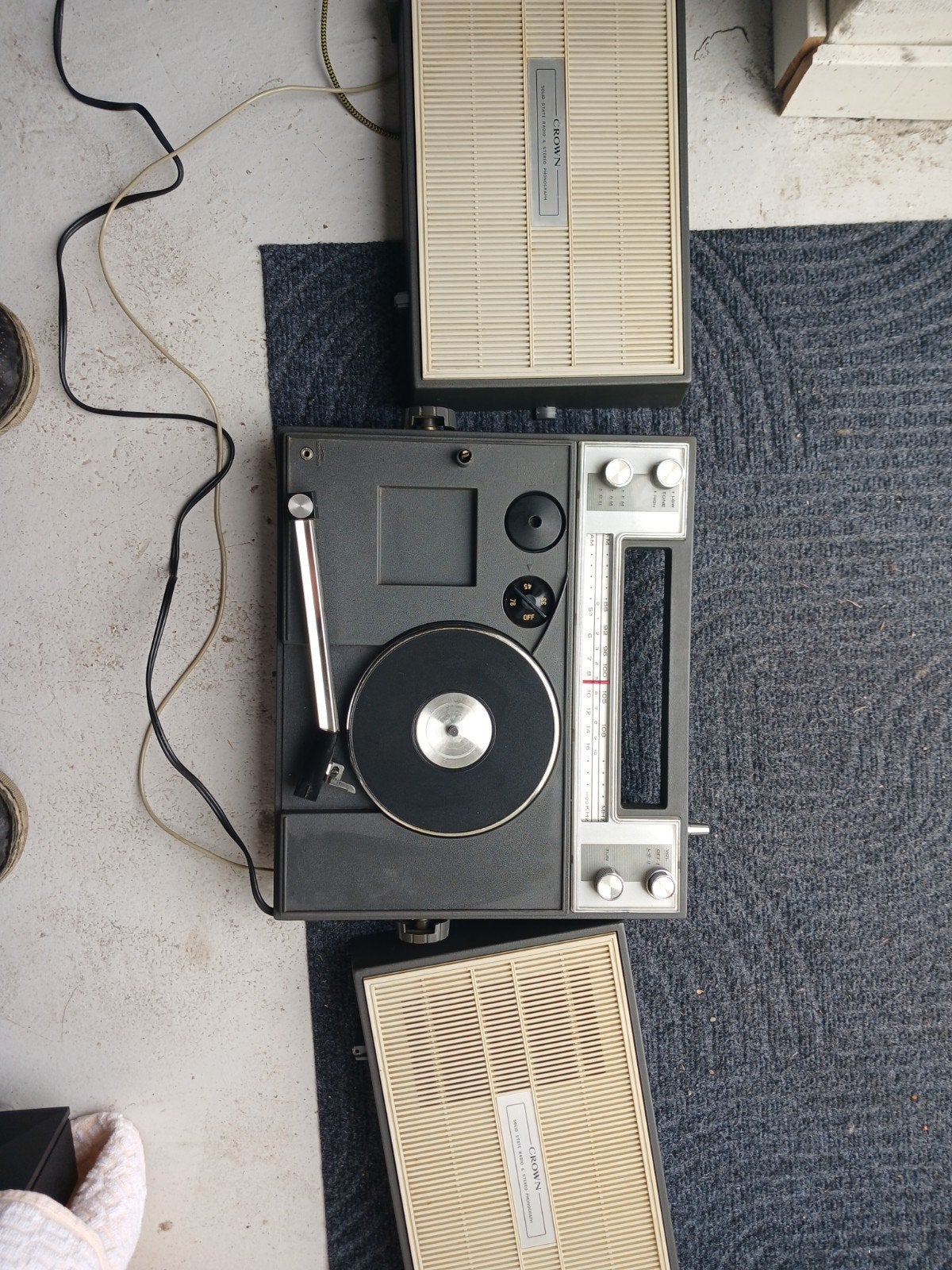 Crown Radio en Platenspeler - Vintage Stereo Phonograph, Ophalen, Gebruikt, Platenspeler, Overige merken