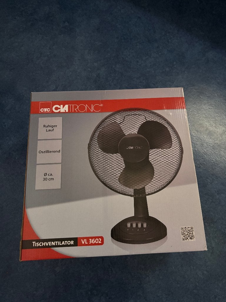 Ventilator 30 cm doorsnede tafelmodel, nieuw, kleur zwart, Ophalen of Verzenden, Nieuw, Tafelventilator
