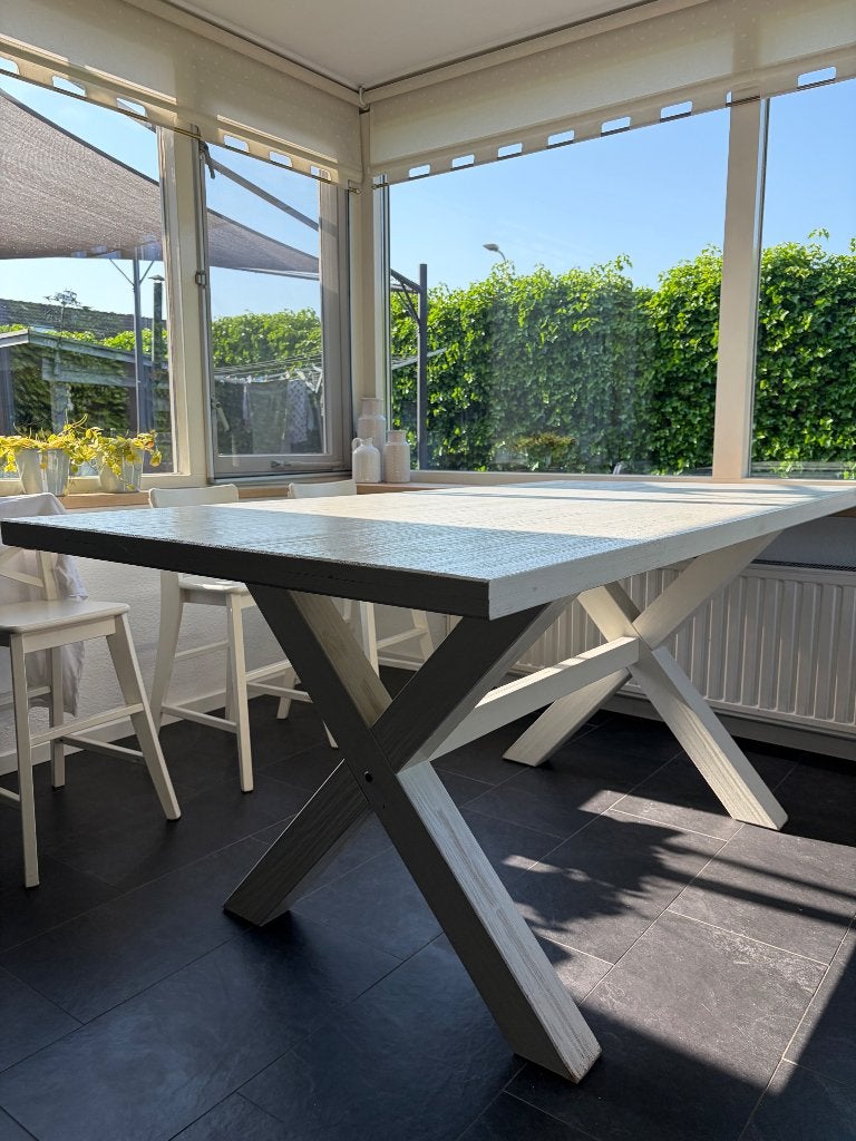 Eettafel, Huis en Inrichting, Tafels | Eettafels, Ophalen, 50 tot 100 cm, Zo goed als nieuw, Vijf personen of meer