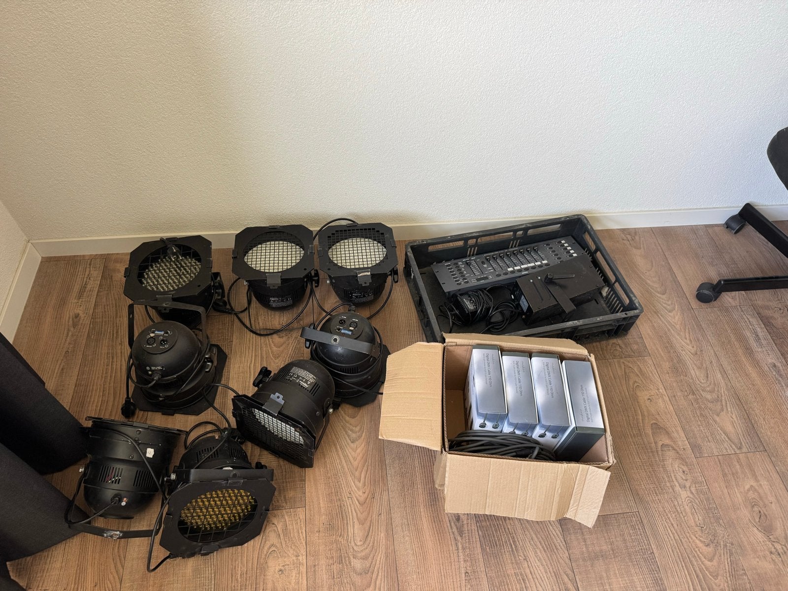 Complete DMX Lichtset: Controllers, LED Parren, Kabels, Ophalen, Gebruikt