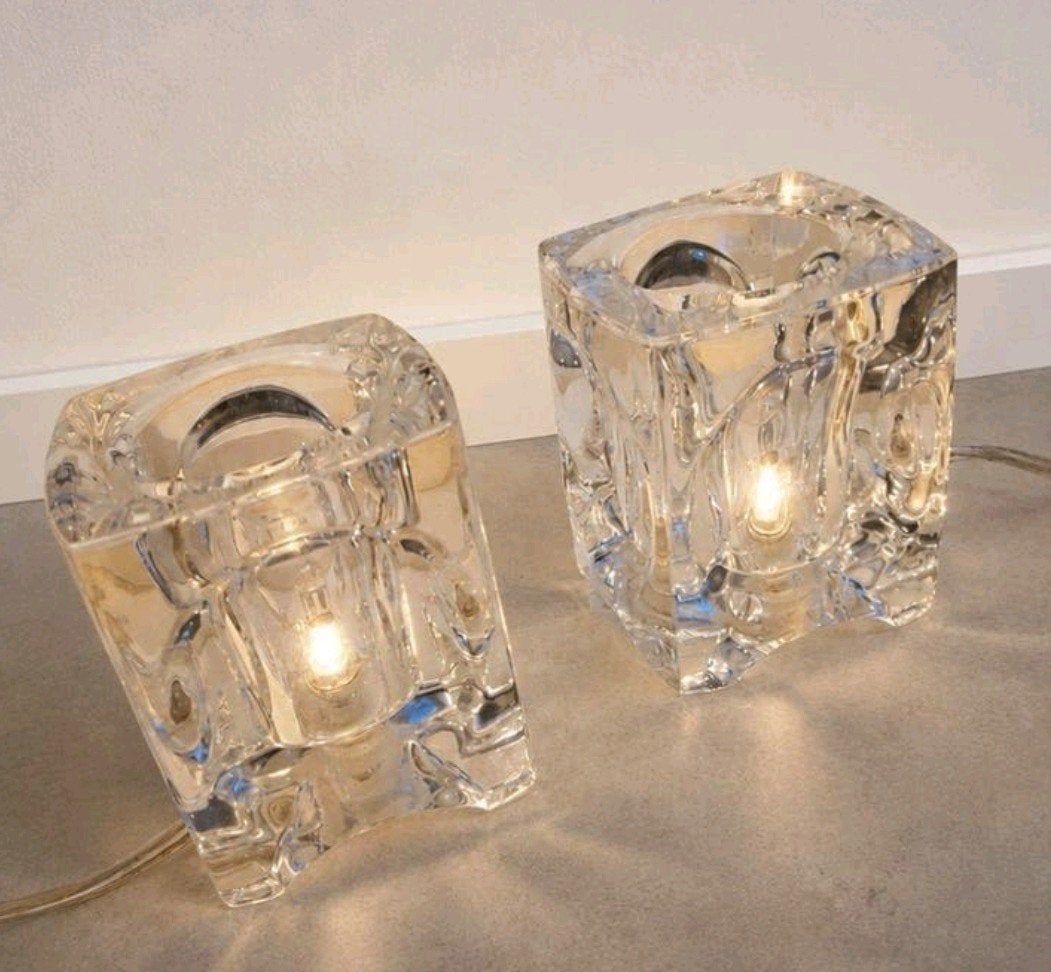 Vintage VAN DE HEG Ice Cube lampen – set van 2, Ophalen of Verzenden