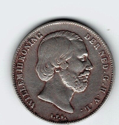 23-1700 Nederland 1/2 gulden 1868, ½ gulden, Koning Willem III, Verzenden, Zilver