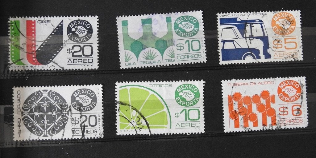 6 postzegels Mexico Export, Verzenden, Gestempeld, Noord-Amerika